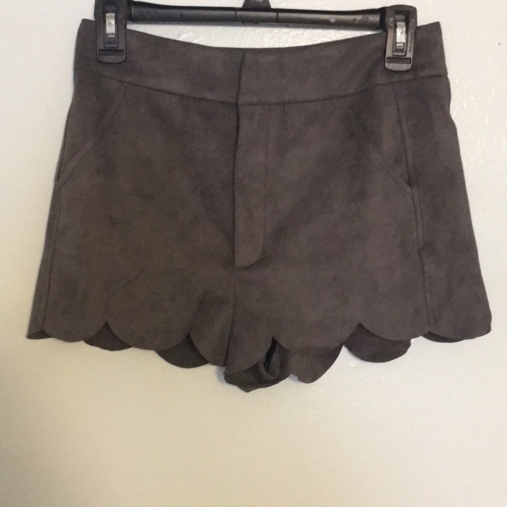 Gray suede shorts
